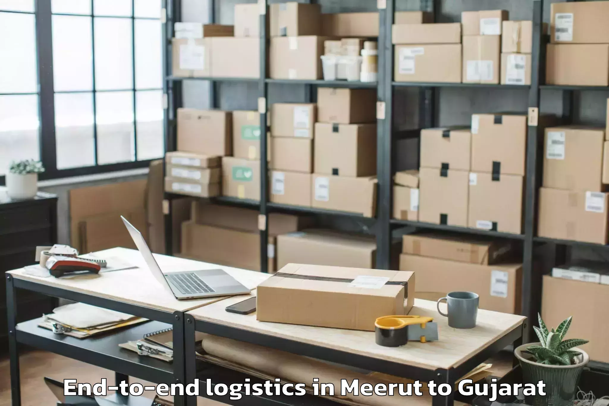 Book Meerut to Mangrol End To End Logistics Online